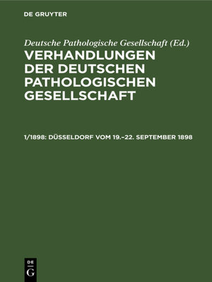 cover image of Düsseldorf vom 19.–22. September 1898